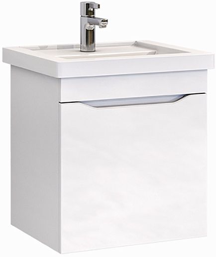 Тумба подвесная Vigo Grani 80 белая с умывальником Como 80