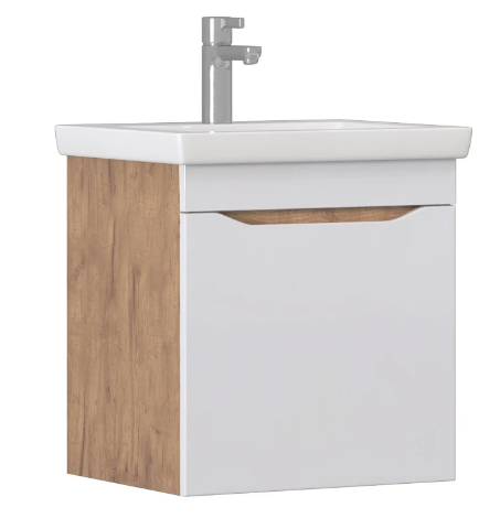 Тумба подвесная Vigo Grani 60 дуб золотой с умывальником Como 60