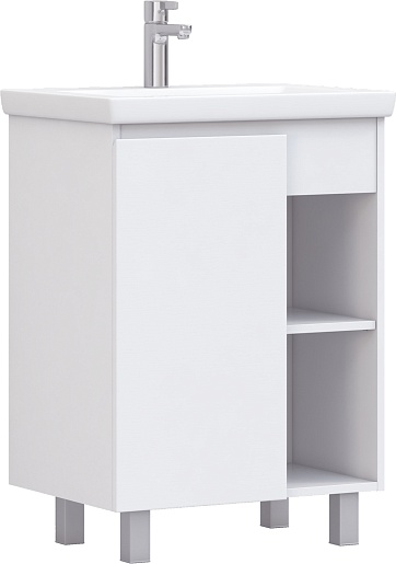 Тумба напольная Vigo Milos 70 белый с умывальником Como 70