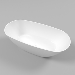Каменная ванна WHITECROSS Onyx D 160*75 см (белый глянец) 0207.160075.100