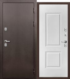 Дверь входная металлическая Е-Трейд 11 см Термо Медный антик - Эмалит белый