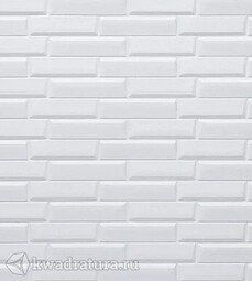 Самоклеющаяся 3D панель Кирпич белый скошенный 700*770*5 мм