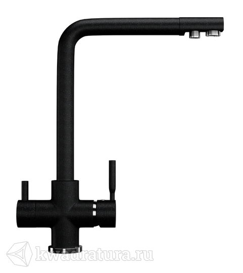 Cмеситель для кухни ULGRAN с подключением к фильтру с питьевой водой U-016 чёрный №308