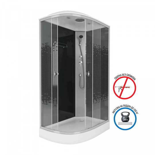 Душевая кабина Niagara Eco NG 4512-14R BLACK 120*80 см