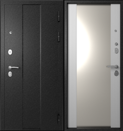 Дверь входная металлическая Эталон M-5 Черный букле - Белый снег