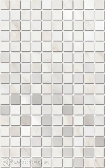 Декор для настенной плитки Kerama Marazzi Багет Гран Пале белый мозаичный 25*40 см MM6359