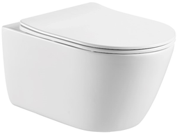 Унитаз подвесной Aquatek Оберон AQ1363W-00,  безободковый, тонкое сиденье, микролифт, 531*360*344, белый