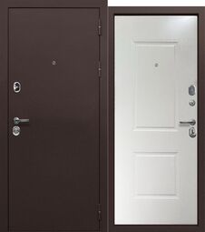 Дверь входная металлическая Е-Трейд 9 см Медный Антик - Белый Клен