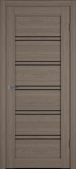 Межкомнатная дверь GreenLine Atum PRO X-28 Brun oak (черное стекло)