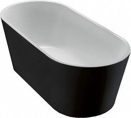 Акриловая ванна BelBagno BB71-1800-NERO-W0 180x80 см, отдельностоящая, овальная, с ножками, с донным клапаном, черная