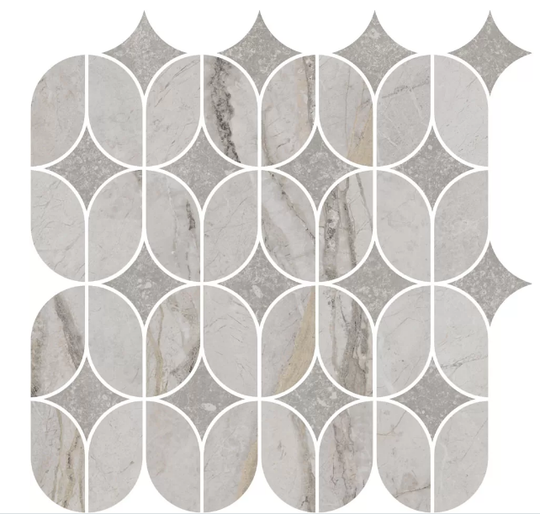 Декор Kerama Marazzi Ифран наборный серый светлый глянцевый 30*32.5 см KMD2HID004BR