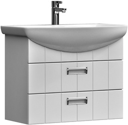 Тумба подвесная Vigo Diana 60 белая с двумя ящиками и умывальником Балтика 60