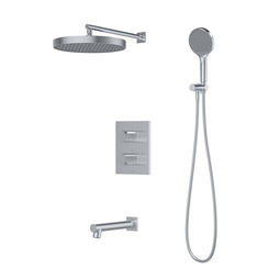 Встраиваемая душевая система Iddis Duna с тропическим и ручным душем, с изливом и термостатом, глянцевый хром, DUNSBSTi68