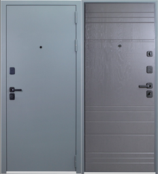 Дверь входная металлическая Эталон S-1 Серый муар - Ясень дип графит