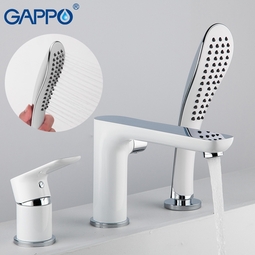 Смеситель для ванны врезной Gappo G1148 белый/хром