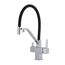 Смеситель для кухни Gappo G4395-60 хром/черный с фильтром для питьевой воды