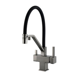 Смеситель для кухни Gappo G4395-69 фильтр для питьевой воды, оружейная сталь