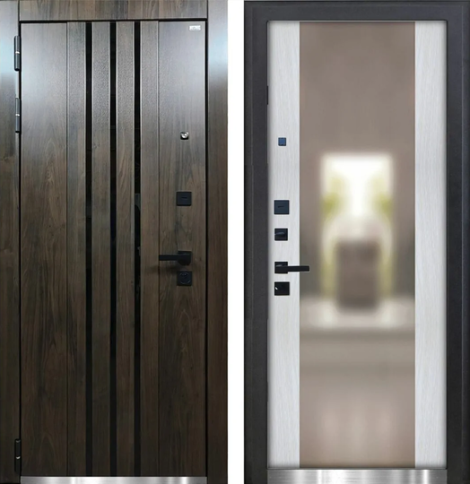 Дверь входная металлическая Российские двери INFINITY Черный муар - Ривьера айс