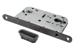Замок магнитный под цилиндр Renz INLBM 5085 PL Black с пластиковой ответной планкой, черный