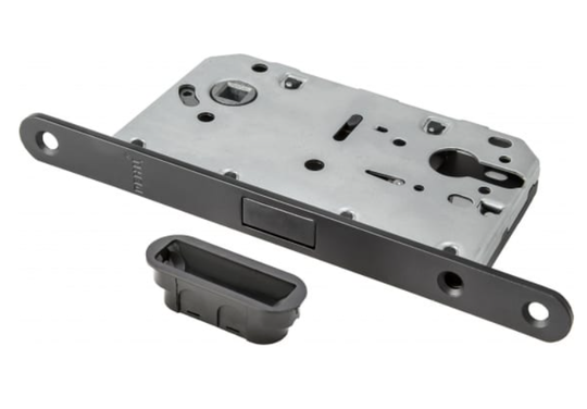 Замок магнитный под цилиндр Renz INLBM 5085 PL Black с пластиковой ответной планкой, черный