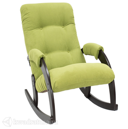 Кресло-качалка МекКо Неаполь Модель 11 (Венге-эмаль/Ткань Зеленый Apple Green)