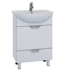 Тумба напольная Vigo Callao 60 белая с двумя ящиками  и умывальником Балтика 60