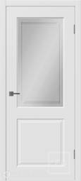 Межкомнатная дверь ВФД Мона белая эмаль, стекло Art cloud Line