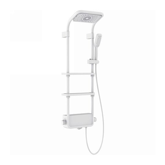Душевая стойка AQUAME с термостатом AQM8003W белая матовая