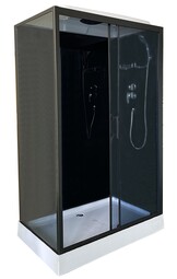 Душевая кабина ODA BST 8801 R черный профиль тонированное стекло н/п 120*80 см