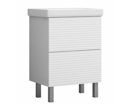 Тумба напольная Vigo Otti 80 белая с двумя ящиками и умывальником Como 80