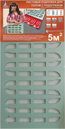 Подложка листовая Solid с вырубкой для теплого пола зеленая 3мм (90 м2)