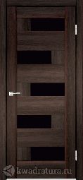 Межкомнатная дверь Velldoris (Веллдорис) PREMIER 5 Орех каштан, стекло черный лакобель