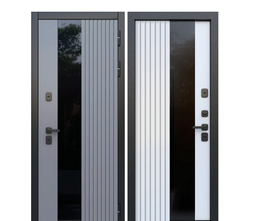 Дверь входная металлическая Luxor Termo 5 light эмаль серый / эмалит белый