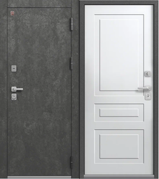 Дверь входная металлическая Центурион T-9 Антрацит муар + Серый камень - Кашемир белый