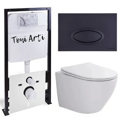 Система инсталляции TONI ARTI TA-01 + Russi с сиденьем с микролифтом, с клавишей Freto TA-0054 TA-01+TA-1900+TA-0054