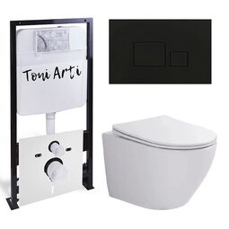 Система инсталляции TONI ARTI TA-01 + Russi с сиденьем с микролифтом, с клавишей Tocco TA-0064 TA-01+TA-1900+TA-0064