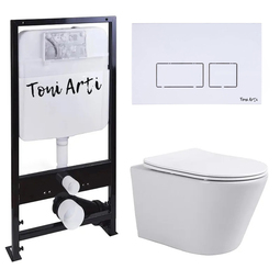 Система инсталляции TONI ARTI TA-01 + Forli с сиденьем с микролифтом, с клавишей Noche TA-0042 TA-01+TA-1905+TA-0042