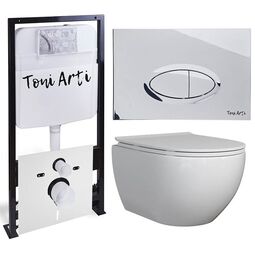 Система инсталляции TONI ARTI TA-01 + Baglio с сиденьем с микролифтом, с клавишей Freto TA-0051 TA-01+TA-BO4936+TA-0051