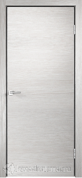 Межкомнатная дверь Velldoris (Веллдорис) TECHNO дуб белый поперечный, глухое, алюминиевая кромка с замком