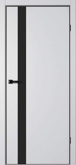 Межкомнатная дверь Сибирь Профиль Trinity TR-06 GVI Сильвер черное стекло