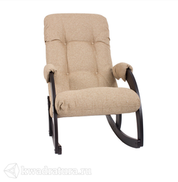 Кресло-качалка МекКо Неаполь Модель 11 (Венге-эмаль/Ткань Бежевый Malta 03 А)