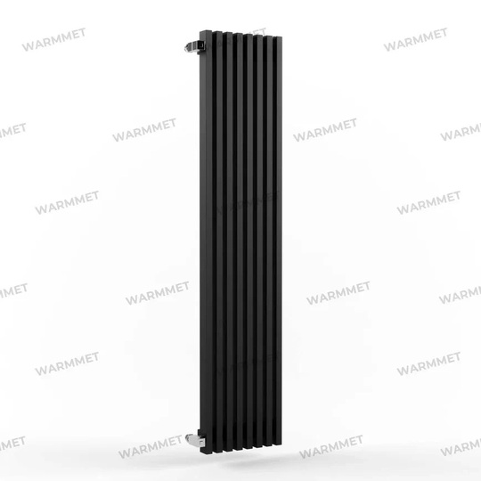 Трубчатый вертикальный радиатор WARMMET Luxe 60 V 8 секций, высота 750, ширина 380 черный