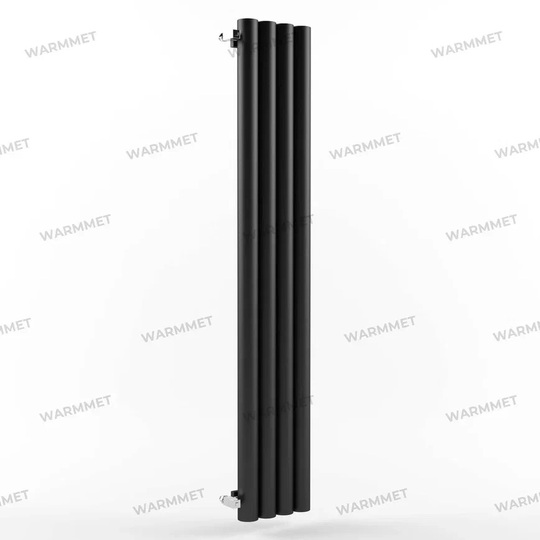 Трубчатый вертикальный радиатор WARMMET Power 76 V 4 секций, высота 750, ширина 316 черный